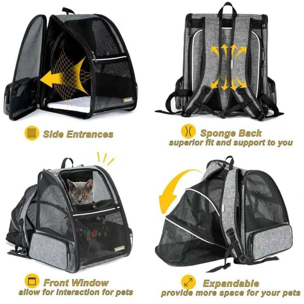 ComfortPet gray Breathable Backpack Carrier for Dogs & Cats